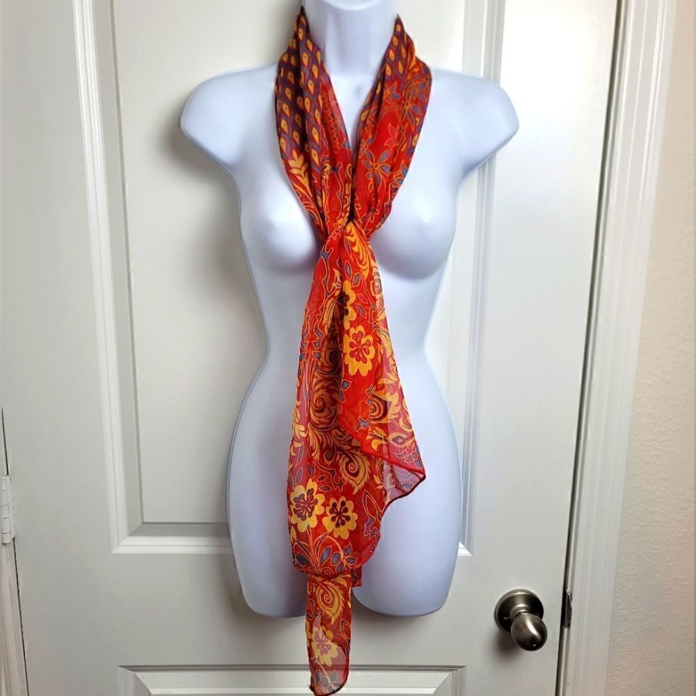 LIANG DIAN Silk Blend Peacock Scarf